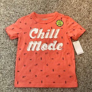 NWT OSHKOSH GLOW IN THE DARK ORANGE TEE 4T